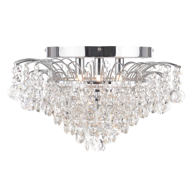 Kiruna 3 Light Flush Crystal & Polished Chrome