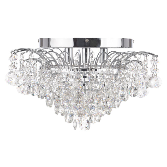 Kiruna 3 Light Flush Crystal & Polished Chrome