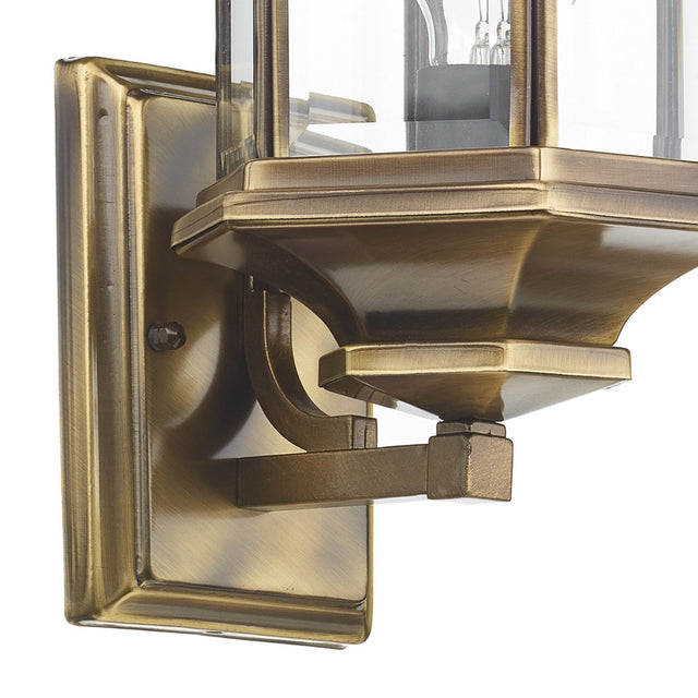 Ladbroke Outdoor Wall Light Antique Brass Glass IP44