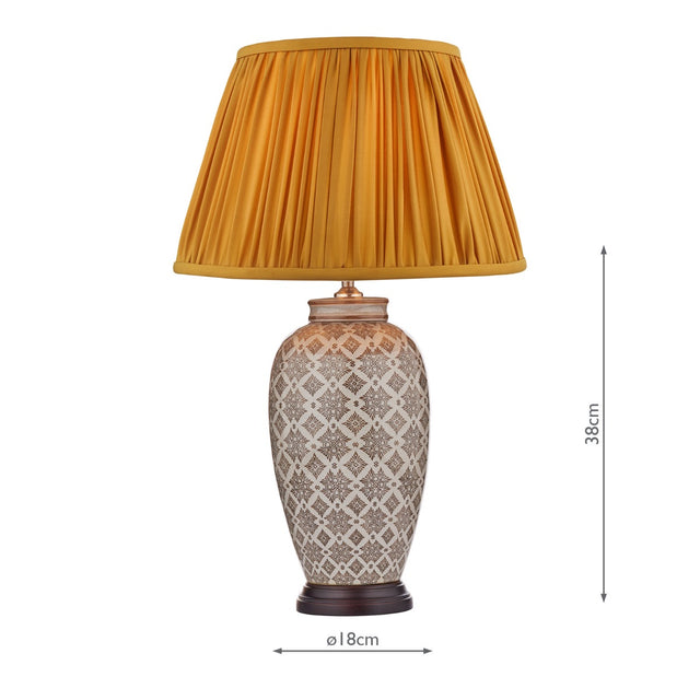 Louise Table Lamp Brown/Cream Base Only