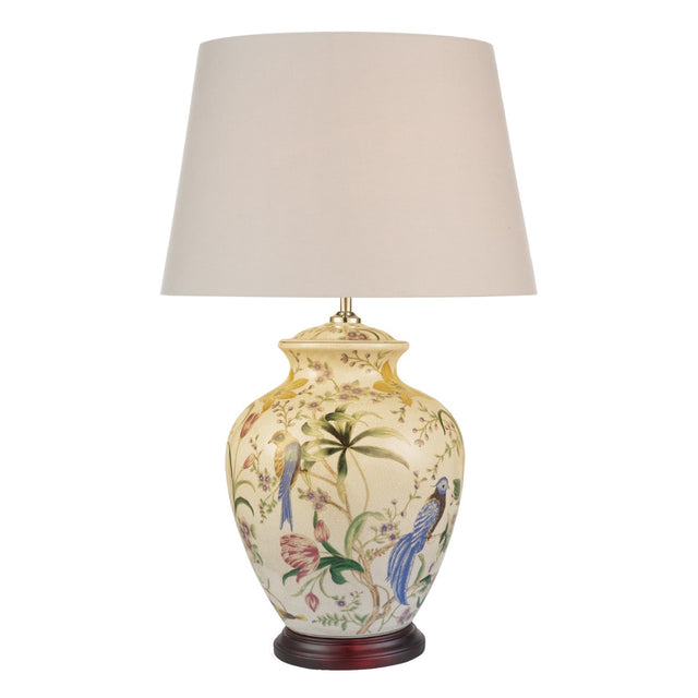 Mimosa Table Lamp Floral/Bird Print Base Only