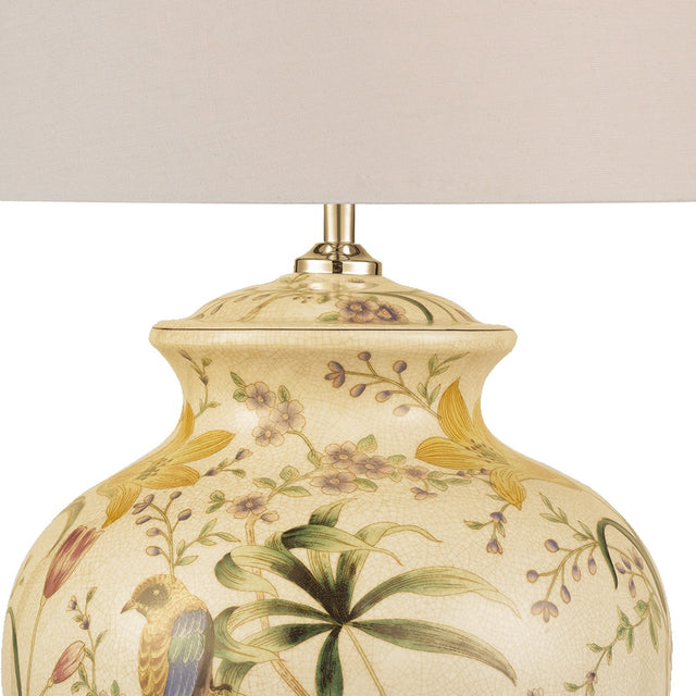 Mimosa Table Lamp Floral/Bird Print Base Only