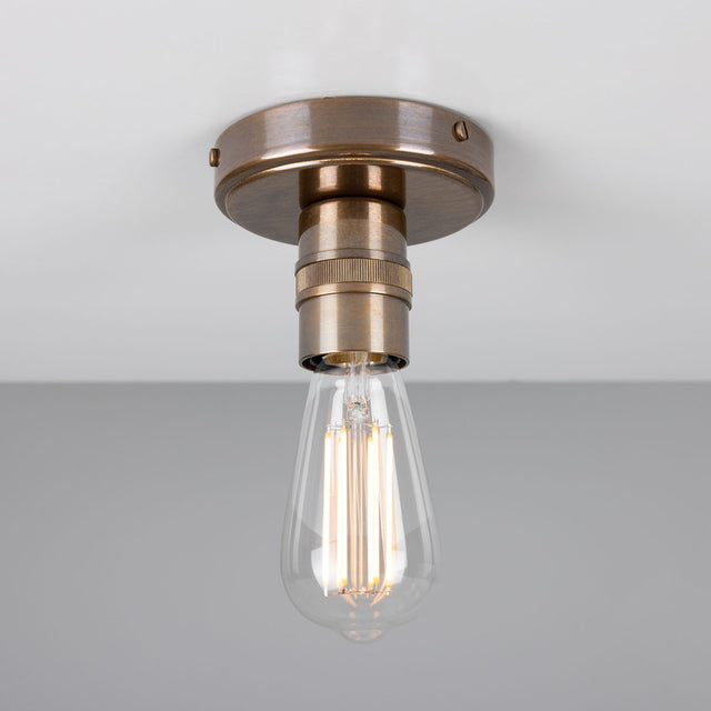 Devon Minimalist Brass Flush Ceiling Light