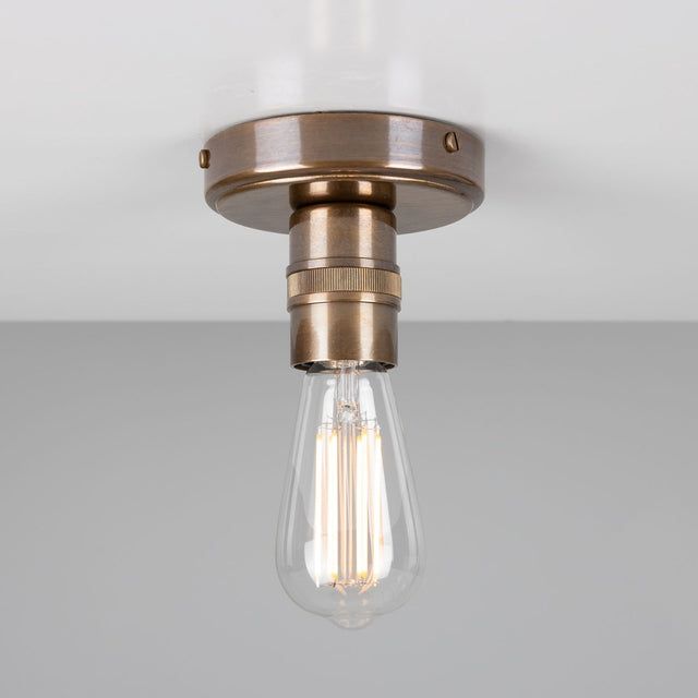 Devon Minimalist Brass Flush Ceiling Light