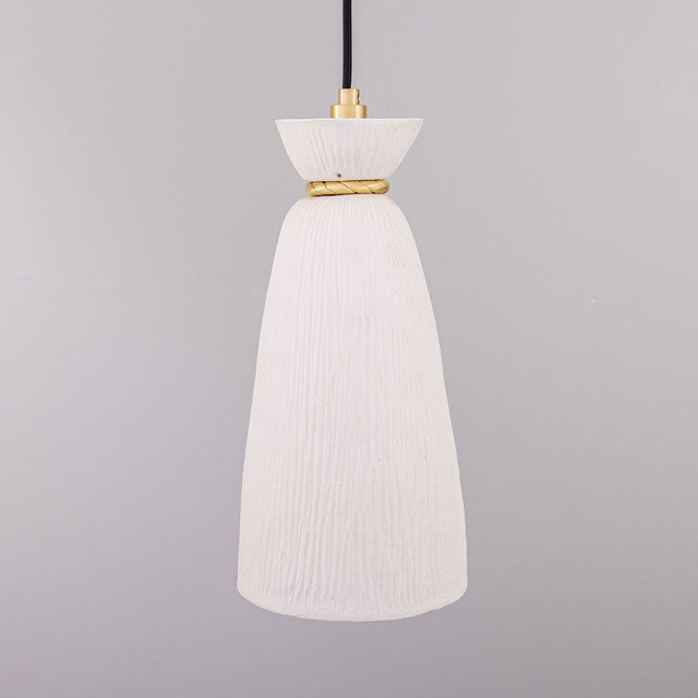 Parva Pendant - Matte Whtie Striped