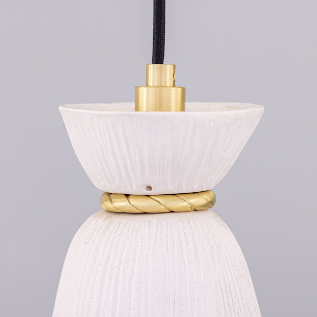 Parva Pendant - Matte Whtie Striped