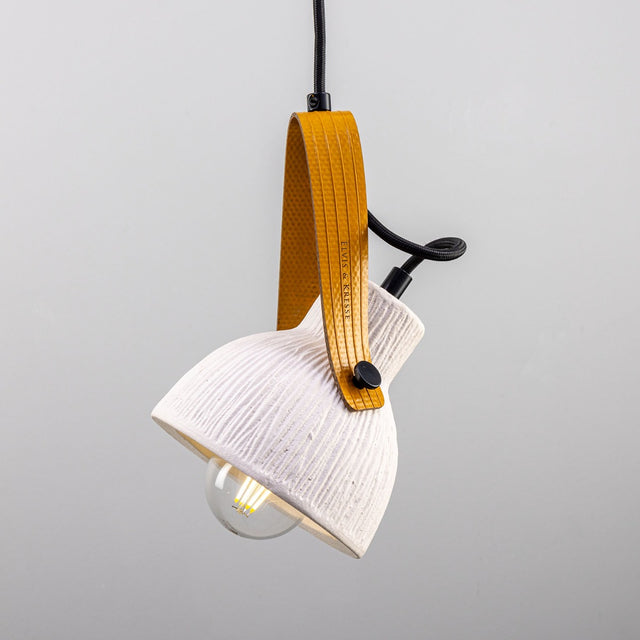 Pera Pendant - Matte White Striped