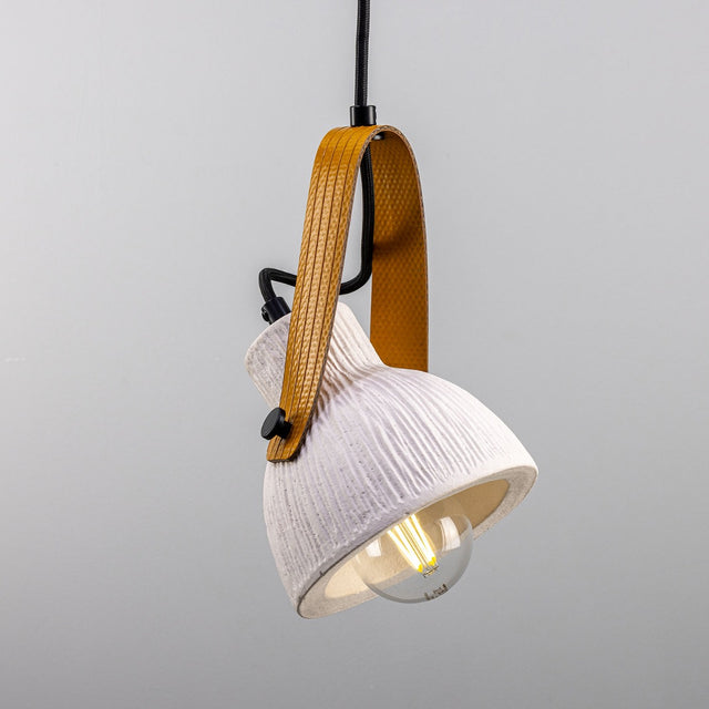 Pera Pendant - Matte White Striped