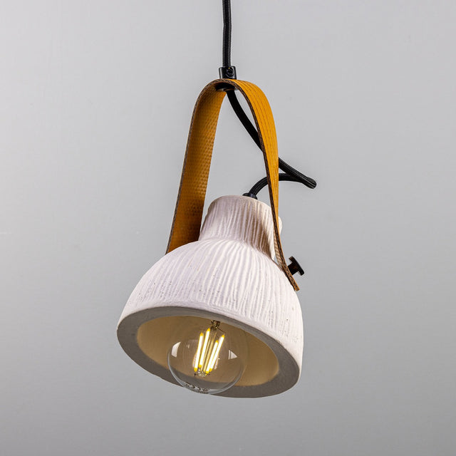 Pera Pendant - Matte White Striped