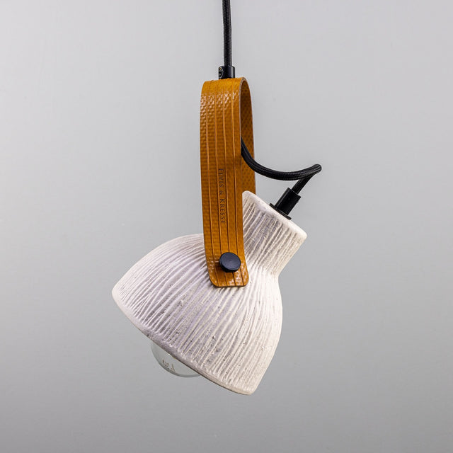 Pera Pendant - Matte White Striped