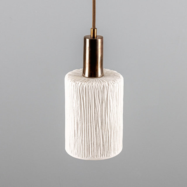 Senna Pendant - Matte White Striped