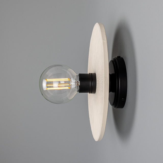 Bog Oak Wall Light - Matte White Striped