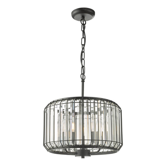 Naeva 3 Light Pendant Satin Black Crystal