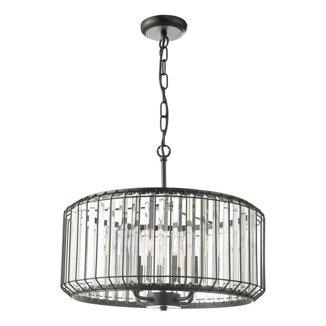 Naeva 4 Light Pendant Satin Black Crystal