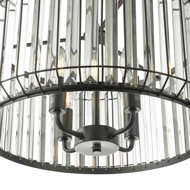 Naeva 4 Light Pendant Satin Black Crystal