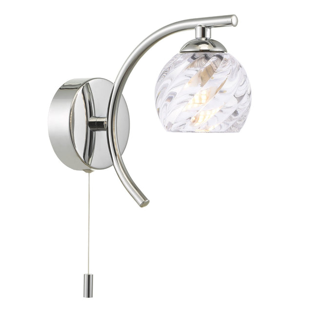 Nakita Wall Light Polished Chrome With Twisted Open Glass