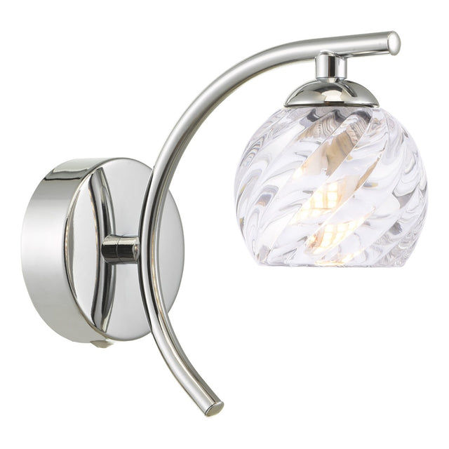 Nakita Wall Light Polished Chrome With Twisted Open Glass