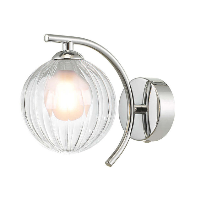 Nakita Wall Light Polished Chrome & Clear/Opal Glass