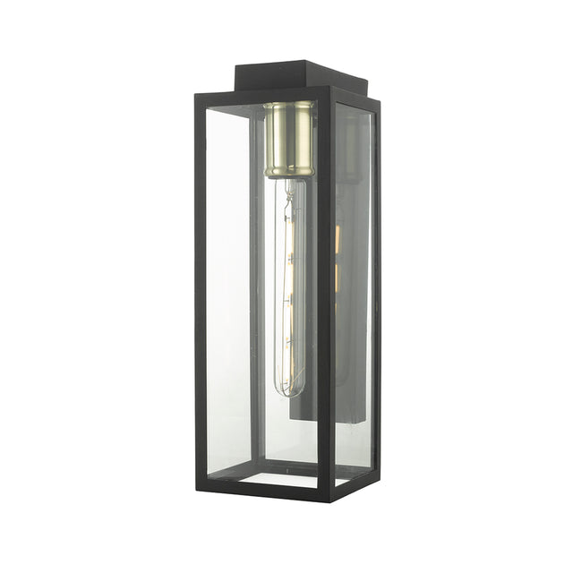 Naxos Outdoor Wall Light Black Glass IP43