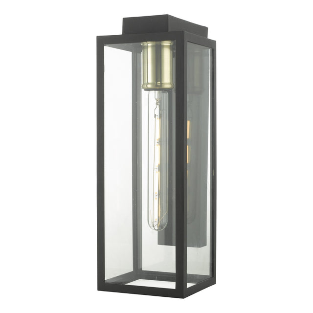 Naxos Outdoor Wall Light Black Glass IP43