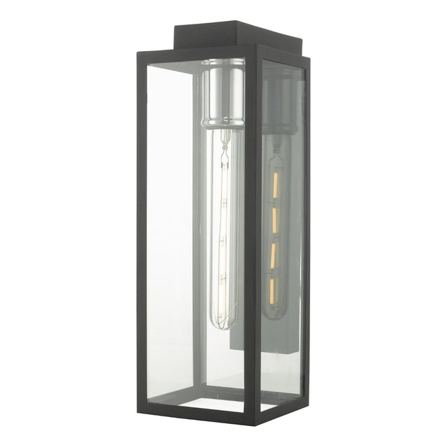 Naxos Outdoor Wall Light Black Glass IP43