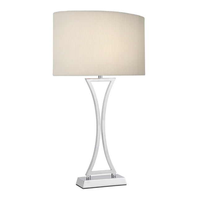 Oporto Table Lamp Polished Chrome With Cream Shade