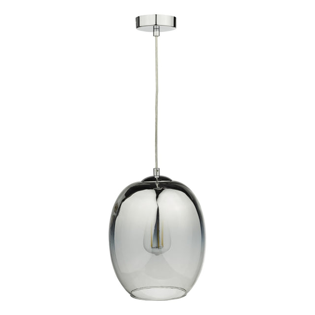 Patrice 1 Light Pendant Silver Glass