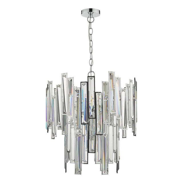 Penelope 6 Light Pendant Polished Chrome Clear Crystal