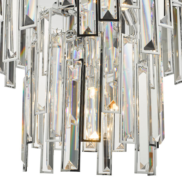 Penelope 6 Light Pendant Polished Chrome Clear Crystal