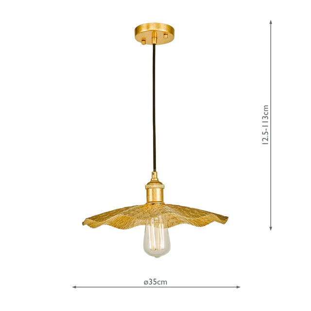 Piper 1 Light Single Pendant Gold Leaf