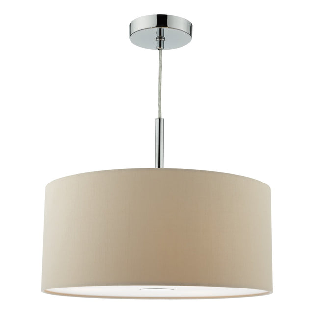 Ronda 3lt Pendant Ecru Faux Silk Shade 40cm