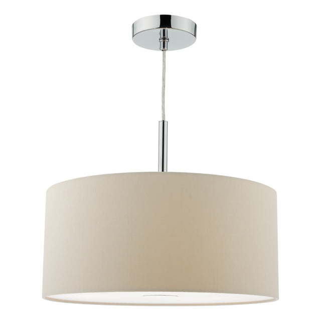 Ronda 3lt Pendant Ecru Faux Silk Shade 40cm