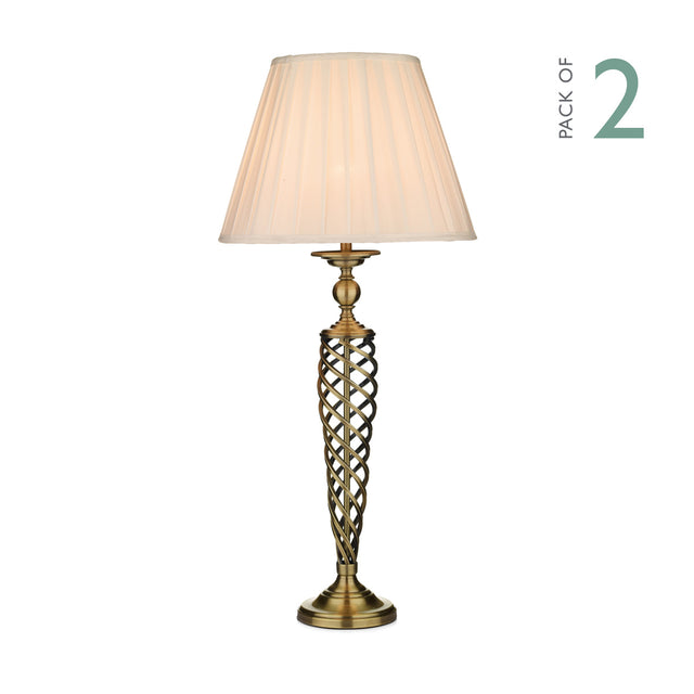 Siam Table Lamp Antique Brass With Shade