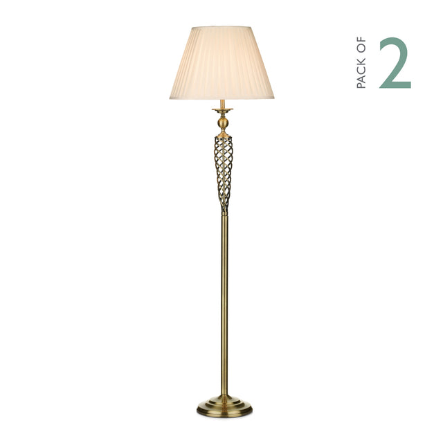 Siam Floor Lamp Antique Brass With Shade