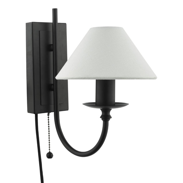 Sivan Plugged Wall Light Matt Black With Shade