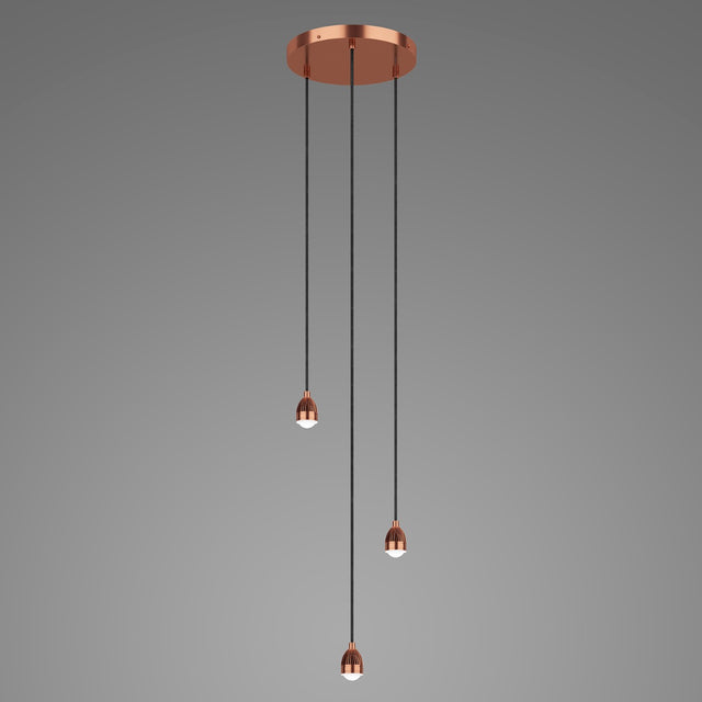 3 Light Cluster Modular Suspension Copper LED