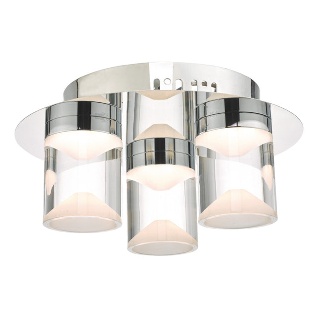 Susa Bathroom 3 Light Flush Polished Chrome Acrylic IP44 LED