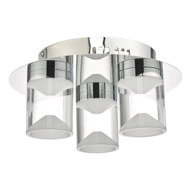 Susa Bathroom 3 Light Flush Polished Chrome Acrylic IP44 LED