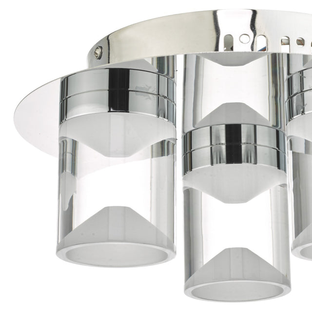 Susa Bathroom 3 Light Flush Polished Chrome Acrylic IP44 LED