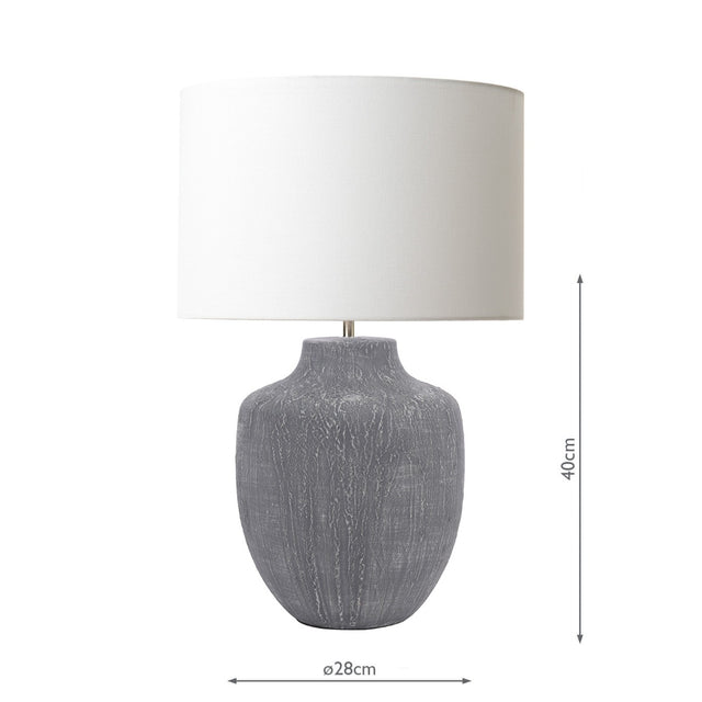 Udine Table Lamp Textured Grey Base Only