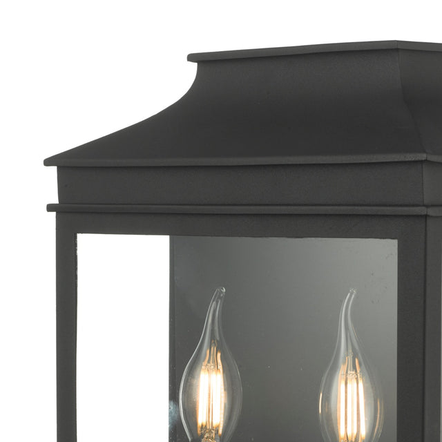 Vapour 2 Light Coach Lantern Outdoor Wall Light Matt Black IP44