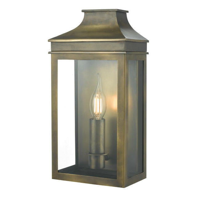 Vapour Coach Lantern Outdoor Wall Light Weathered Brass IP44