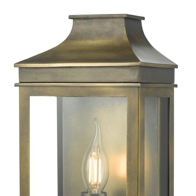 Vapour Coach Lantern Outdoor Wall Light Weathered Brass IP44