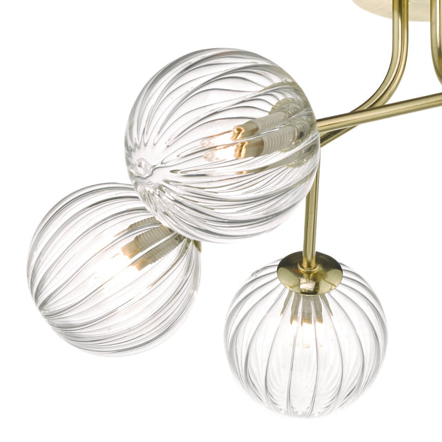 Yiska 6lt Semi Flush Gold & Glass