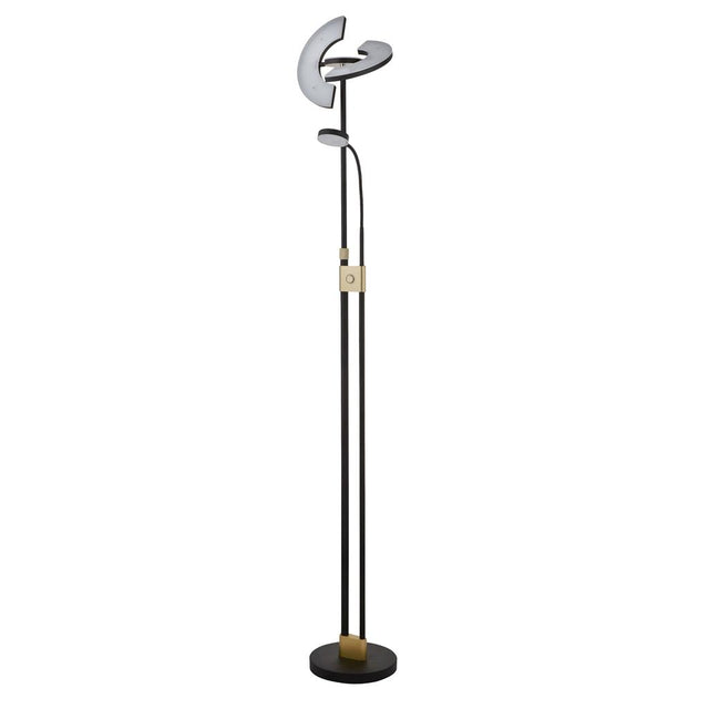 GIO LED MOTHER & CHILD FLOOR LAMP MATT BLACK & SATIN BRASS