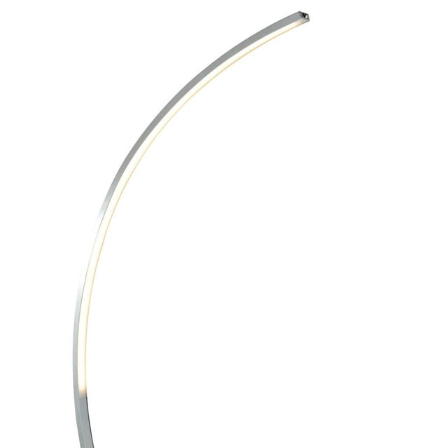 COLTON LED CURVED FLOOR LAMP, SATIN SILVER