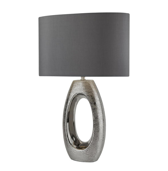 ARTISAN 1LT CHROME OVAL BASE TABLE LAMP