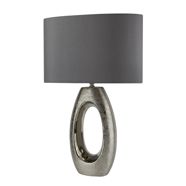 ARTISAN 1LT CHROME OVAL BASE TABLE LAMP