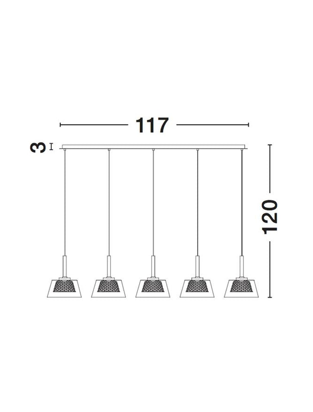 BOCCALE Chrome Aluminium Clear Glass LED G9 5x5 Watt IP20 Bulb Included L: 117 W: 10 H: 120 cm