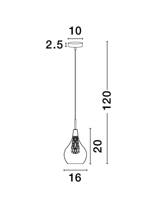 FILO Chrome Aluminium Clear Glass & Gold Frame LED G9 1x5W Bulb Excluded D: 16 H1: 20 H2: 120 cm